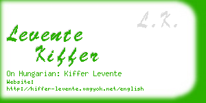 levente kiffer business card